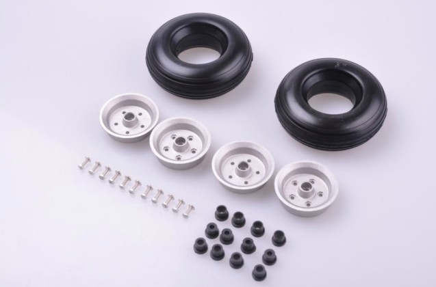 Aluminum Rim Rubber PU Wheel for RC airplane 3.25in, 2PCS - Click Image to Close